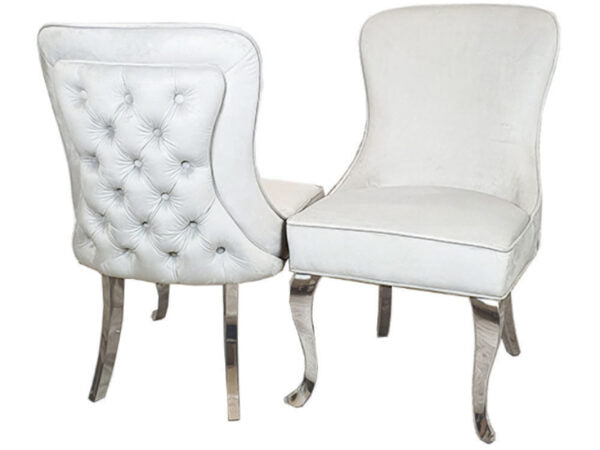 Sandhurst Dining Chair with buttoned back Grey or Pink