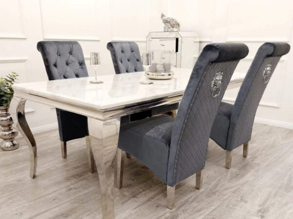 Louis 1.5 Dining Table with Emma Shimmer Chairs