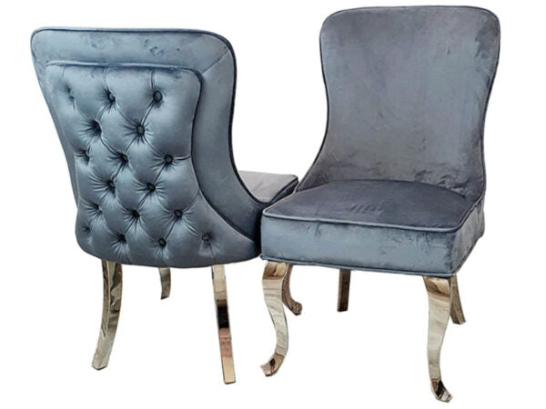 Sandhurst Dining Chair with buttoned back Grey or Pink