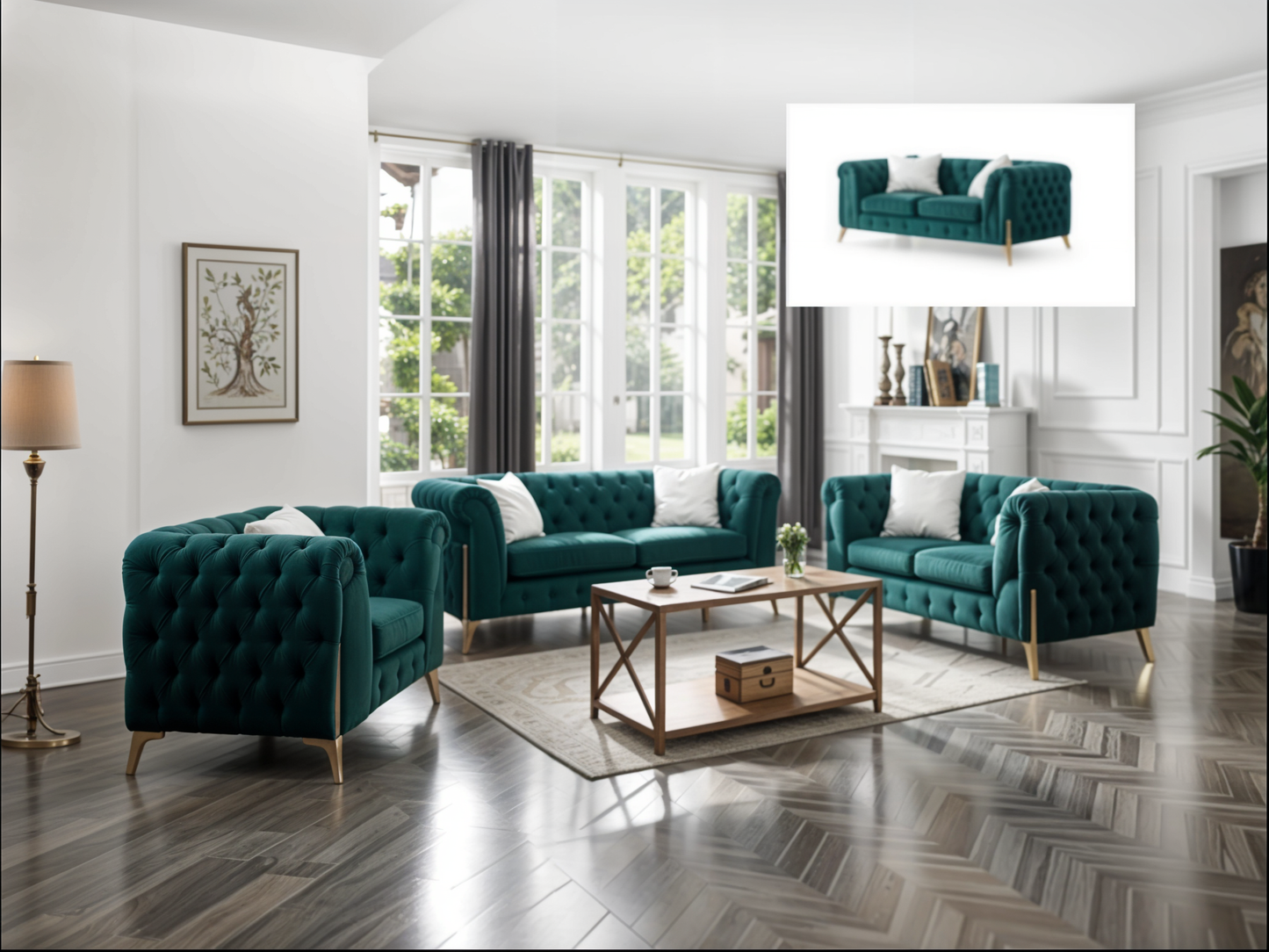 Pyramid Upholstered Sofa