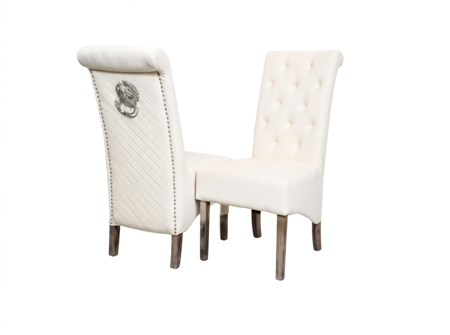 Emma Dining Chair with Lion Knocker & Quilted Back
