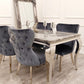 Louise Chrome 1.5m  Marble Table with Chelsea Shimmer Chairs