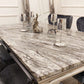 Louise Chrome 1.5m  Marble Table with Chelsea Shimmer Chairs