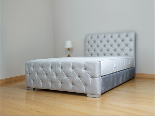 Brighton Bliss Upholstered Bed and Mattress Set