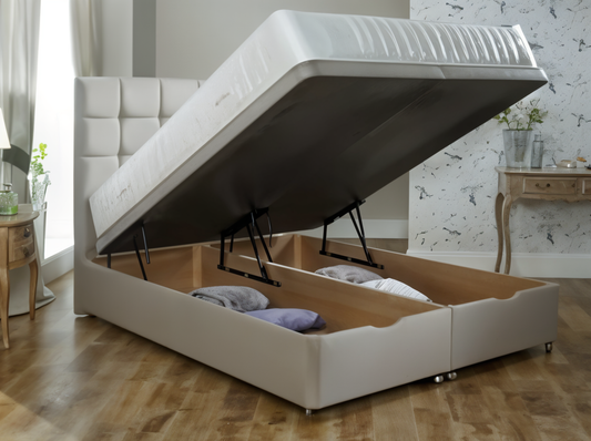 Seaside Divan Ottoman Gas Lift Bed and Mattress Set